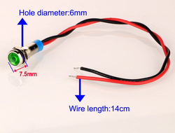 Gebildet 1ks 6mm 230VAC LED kovová kontrolka