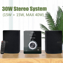 Stereo systém LONPOO s CD přehrávačem, rádiem, USB vstupem a Bluetooth