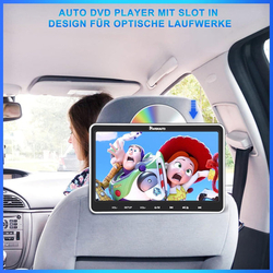 NAVISKAUTO 10,1palcový DVD přehrávač do auta se sluchátky a HDMI vstupem