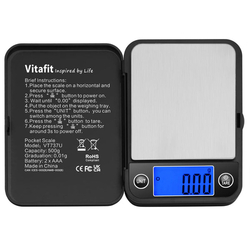 Digitální přesná gramová váha Vitafit s váživostí 500 g a dílkem 0,01 g